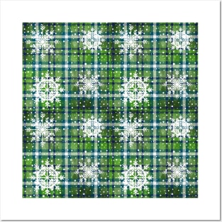 Christmas checkered pattern, green. Posters and Art